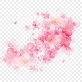 Download HD Watercolor Pink Flowers PNG