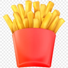 3D Illustration French Fries Cup PNG Image