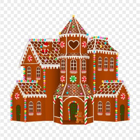HD Cartoon Christmas Vector Gingerbread House PNG