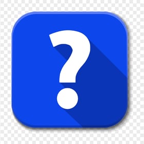 FREE Question Mark Square Flat Blue Icon PNG