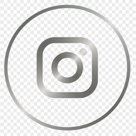 HD Silver Metal Outline Round Instagram Logo Icon PNG