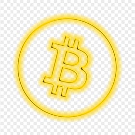 HD Bitcoin Yellow Neon Logo Icon PNG