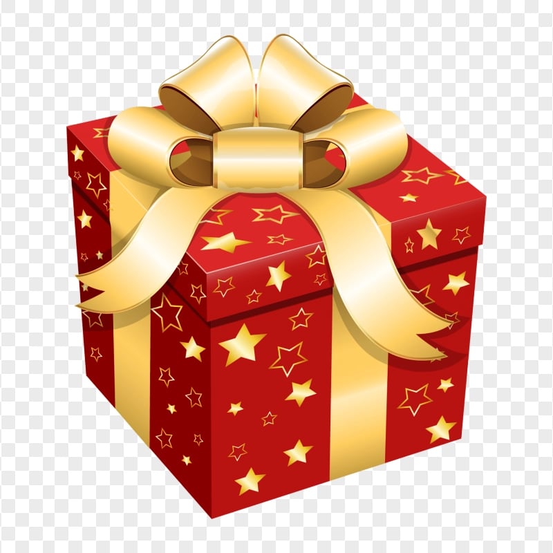 PNG Christmas Holidays Red & Gold Gift Box