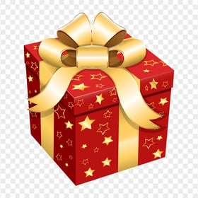 PNG Christmas Holidays Red & Gold Gift Box