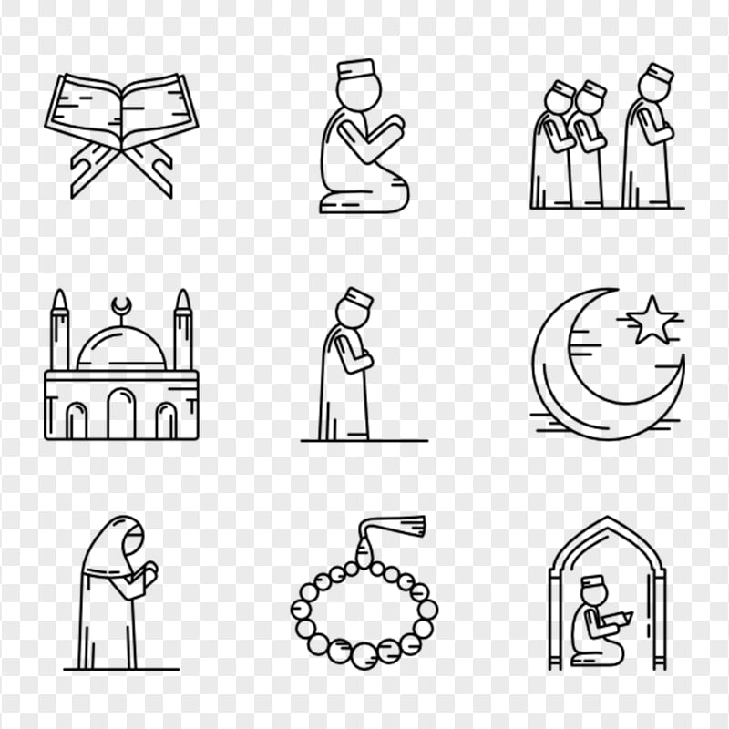 Muslim Praying Pray Ramadan Islamic Icons