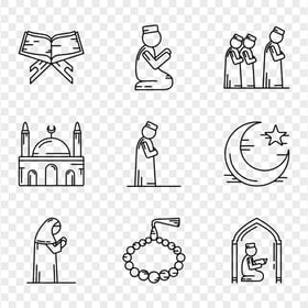 Muslim Praying Pray Ramadan Islamic Icons