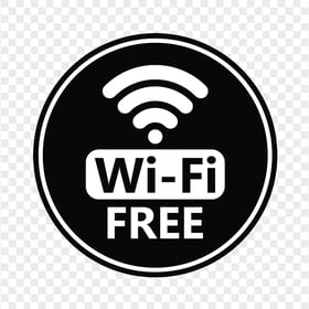 Hotspot Free Wi-Fi Round Black & White Icon Sign