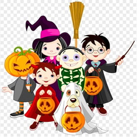 Download Halloween Kids Cartoon Characters PNG