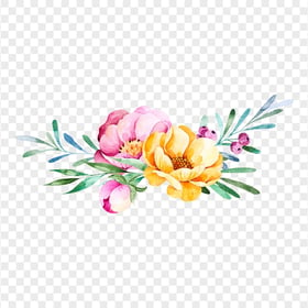 Download Watercolor Beautiful Plant Flowers PNG