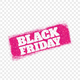 HD Black Friday Text Logo Outline In Pink Glitter PNG