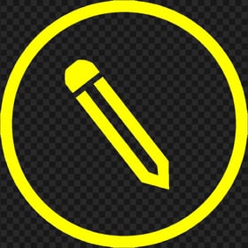 HD Yellow Round Pencil Icon Outline PNG