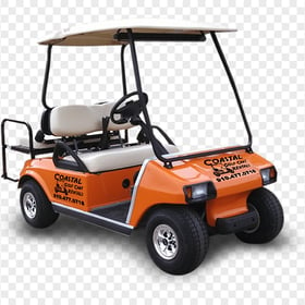 Orange Golf Buggy Cart Two Passengers