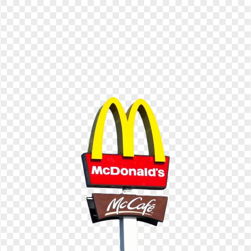 Realistic McDonald's McCafe Street Sign PNG Image