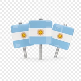 Argentina Three Flags Icon PNG