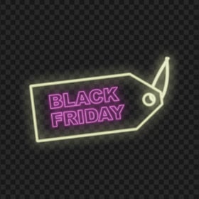 HD Beautiful Black Friday Tag Yellow & Purple Neon PNG