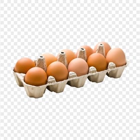 Chicken Brown Eggs in a Paper Tray HD Transparent Background