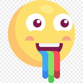 Flat Emoticon Emoji Smiley Barf Vomit Rainbow