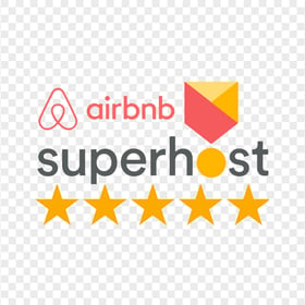 HD Airbnb Superhost With Five Stars Badge Logo PNG Image