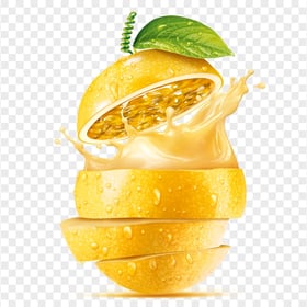 Sliced Cut Orange Lemon Fruit In Half FREE PNG