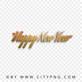 3D Happy New Year Text Lettering PNG