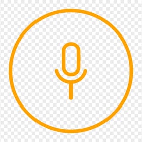 Round Voice Recorder Mic Line Orange Icon PNG Image