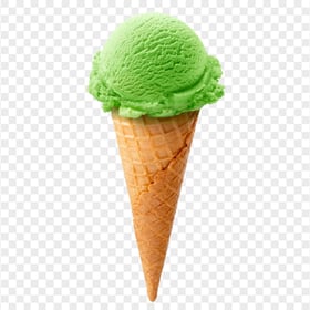 HD Ice Cream Cone Green Scoop Transparent PNG