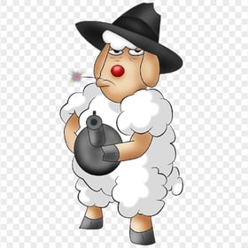 Angry Standing Up Sheep Take Bomb Cartoon