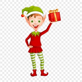Smiling Elf Christmas Cartoon Character HD PNG