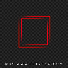 Neon Red Square Double Frame PNG Image