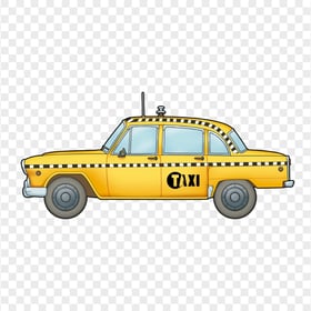 Realistic Cartoon Taxi Cab Car Auto PNG