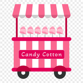 Cartoon Vector Pink Cute Candy Cotton Cart HD PNG
