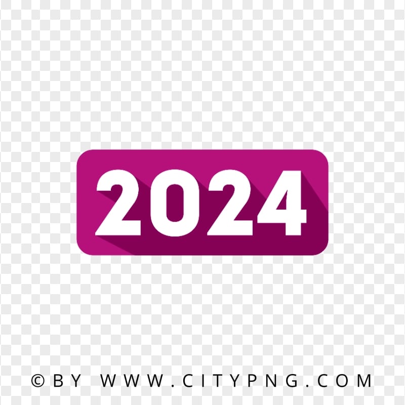 Pink 2024 Flat Banner Design Style PNG HD