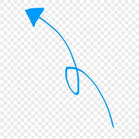 HD Blue Line Art Drawn Arrow Pointing Top Left PNG