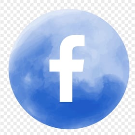 Round Facebook Icon Logo Watercolor Effect