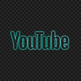 HD Light Blue Neon Aesthetic Youtube Word Text Logo PNG