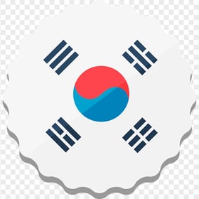 Vector Wavy Circle South Korea  Flag Icon PNG