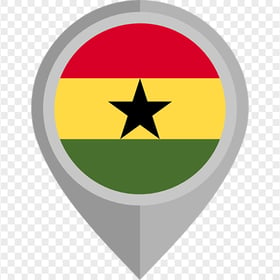 Flat Ghana Flag Pin Map Icon