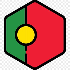 Vector Hexagon Portugal Flag Icon PNG