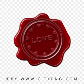 HD Love Word Red Seal Stamp PNG