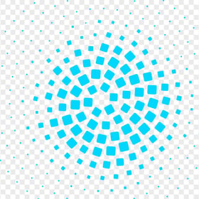 Blue Circular Halftone Square Pattern PNG