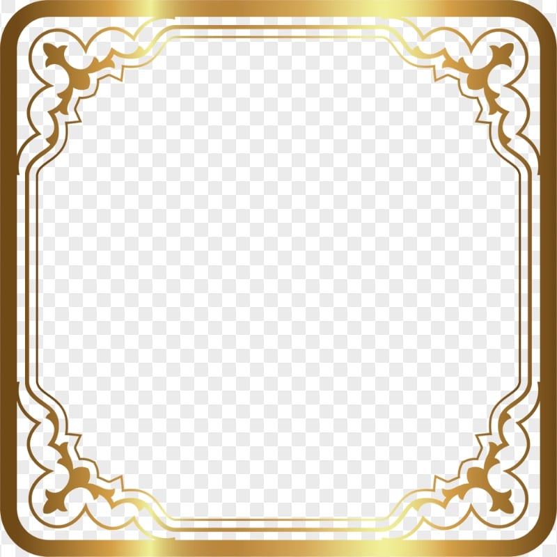 HD Gold Lace Square Frame Transparent Background