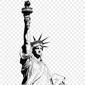 Statue Of Liberty Drawing Half Top PNG Image