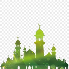 Green Islamic Mosque Illustration Silhouette