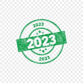 2023 Green Round Year Date Stamp PNG