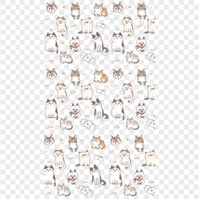 Cartoon Cat Seamless Pattern HD Transparent Background