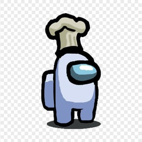 HD White Among Us Character With Chef Hat On Head PNG