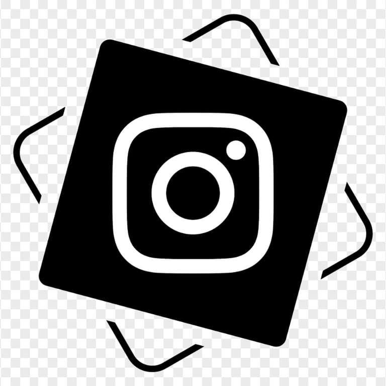 Black And White Outline Instagram App Logo Icon | Citypng