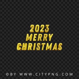 2023 Gold Glitter Merry Christmas Xmas Image PNG