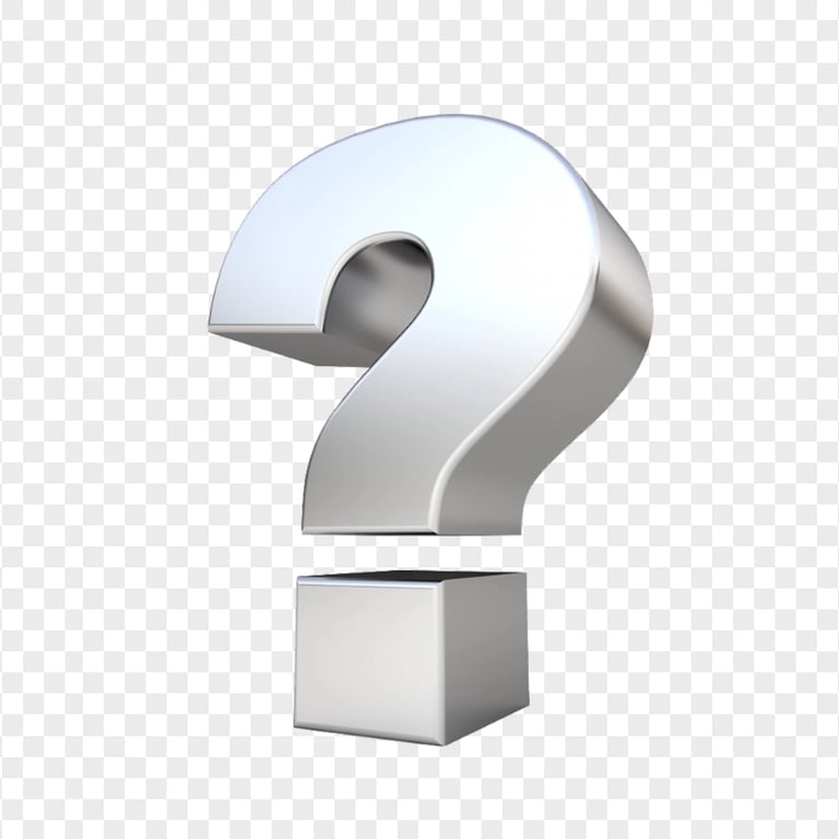 Download 3D Silver Question Exclamation Mark PNG