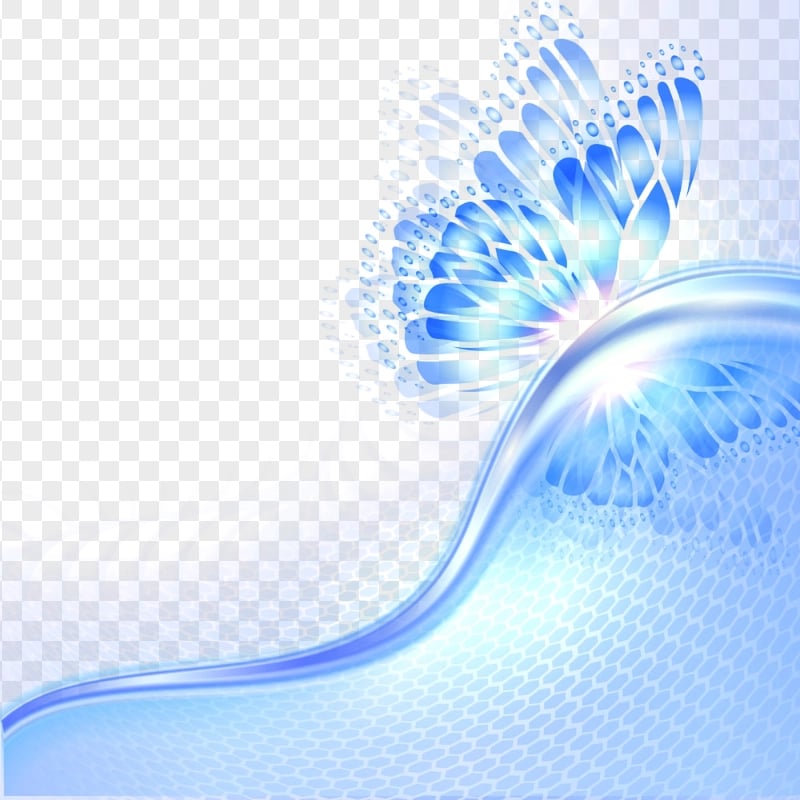 Blue Light Butterfly Abstract Download PNG
